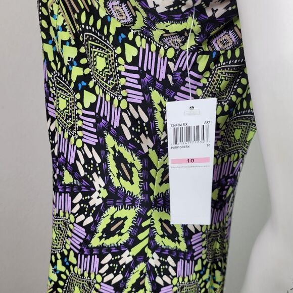 London‎ Times Aztec Print Sleeveless Split Leg Maxi Dress - Picture 8 of 11